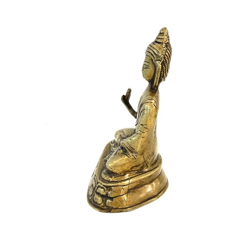 592 - 19th century brass / bronze Buddha, height approximately 16cm