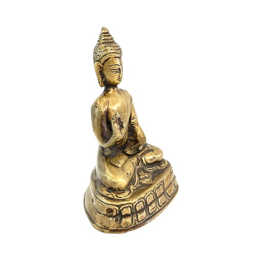 592 - 19th century brass / bronze Buddha, height approximately 16cm