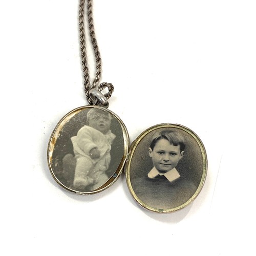 517 - Victorian unmarked silver locket and chain