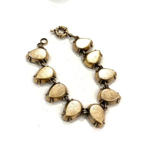 513 - Yellow metal bracelet set with yellow stones