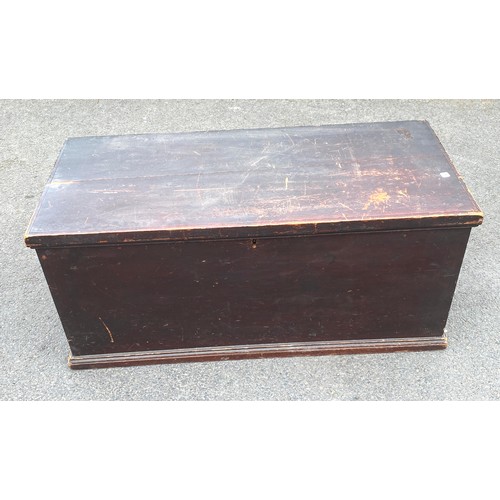 461 - Antique pine chest with candle drawer 1868, approximate measurements: Height 18 inches, D18 inches, ... 