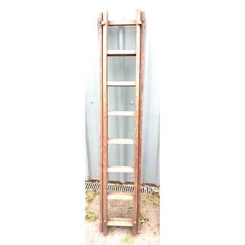 481 - Set vintage  wooden ladders Drew Clapin