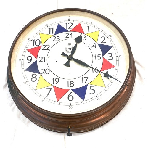 502 - Vintage Brass Smiths RAF Wall clock, approximate diameter: 14 inches, untested