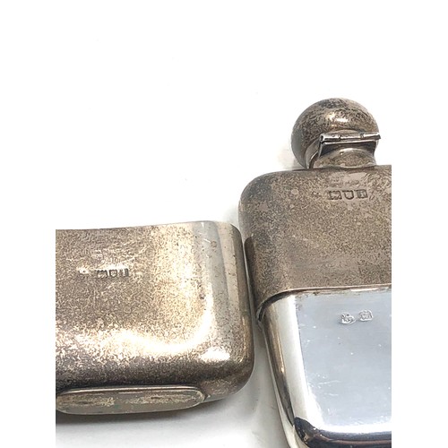 8 - Antique silver hip flask London silver hallmarks measures approx 11.8m by 6.2cm weight 174g