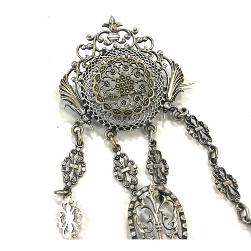 531 - Antique Georgian white metal chatelaine