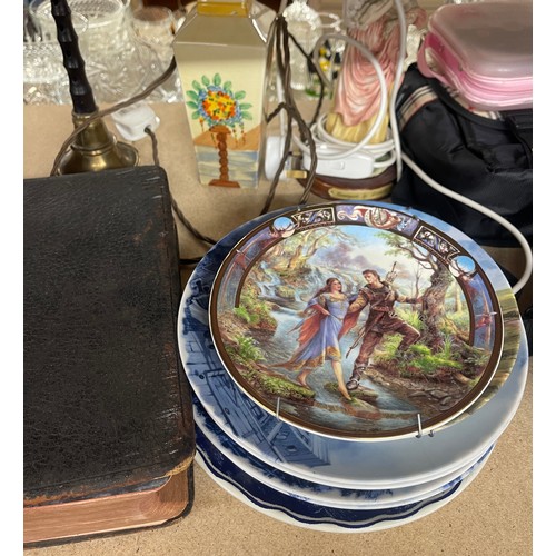 365 - Selection of miscellaneous to include Delph plates, wall clock, bibles etc