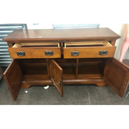 482 - Inlaid 3 door, 3 drawer sideboard, good overall condition, approximate measurements