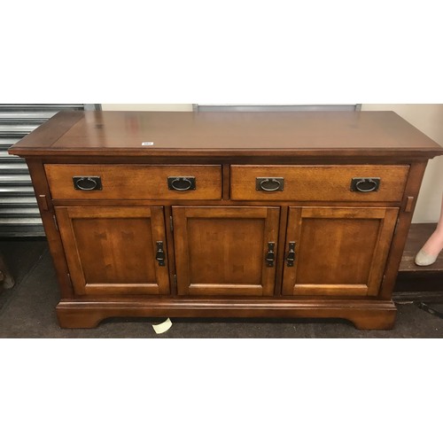 482 - Inlaid 3 door, 3 drawer sideboard, good overall condition, approximate measurements