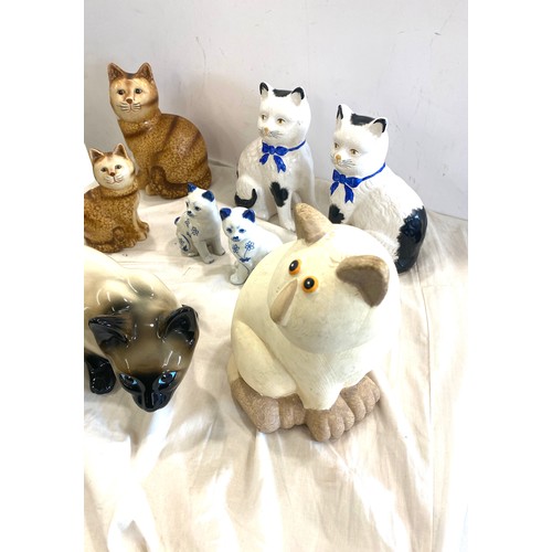 39 - a collection of various cats, to include a pair of Staffordshire cats etc