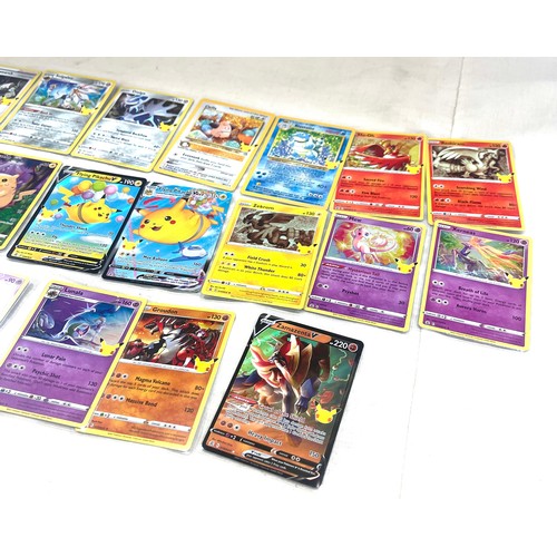 499 - Pokemon card, 25th celebration set, 1-7, 10-15,17-21,23-24, missing 8-9, 16,22,25 near complete, 25t... 