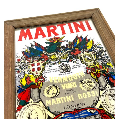 28 - Martini Vermouth framed advertising mirror measurements approximately 12.5 x 9 inches