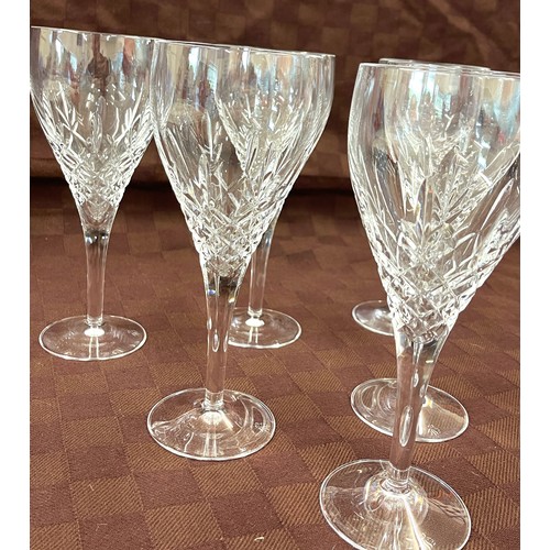 113 - 6 Royal Doulton cut glass drinking glasses, all in good overall condition