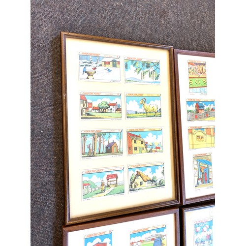 9 - Selection of 4 frames displaying vintage postcards