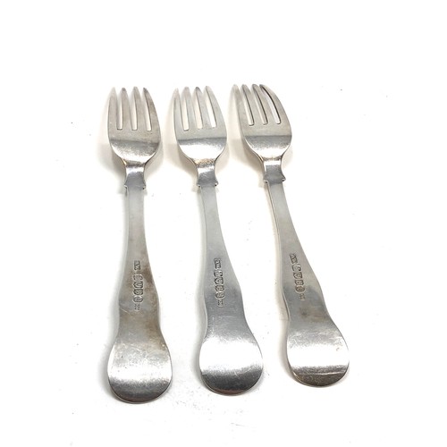 4 - 3 Georgian scottish silver table forks weight 207g