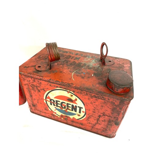 175 - 2 Vintage fuel cans, to include original Esso and Regent, approximate height of tallest 12.5 inches