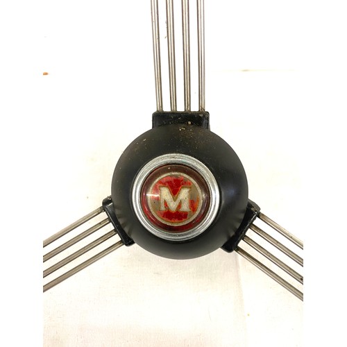 141 - Vintage Morris and MG car steering wheels, diameter of Morris 16.5 inches, MG diameter 15.5 inches