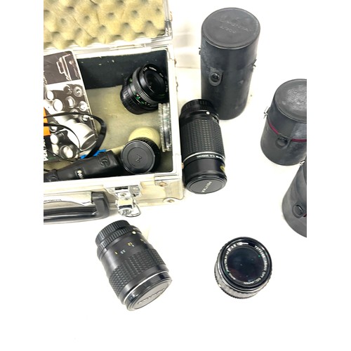 155 - Pentax Asahi 8186355 lens with case,  Pentax SMC 1:4 200mm lens, Asahi 7271295 lens with case, all u... 