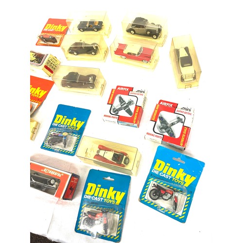 230 - Selection of die cast cars includes corgi, match box, air fix etc