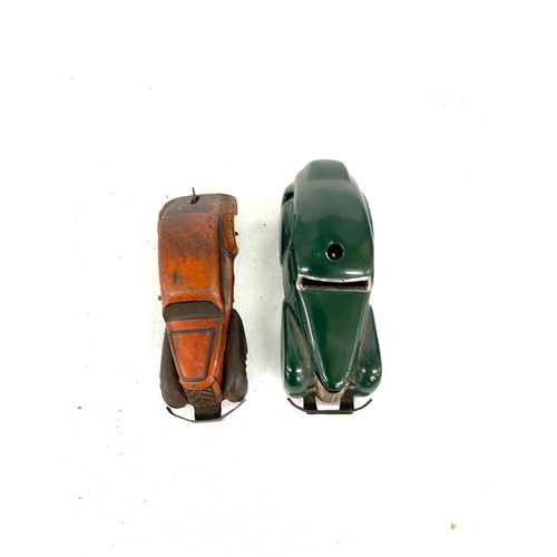 596 - Vintage schuco 3000 car and a vintage metal car both key wind, both with keys