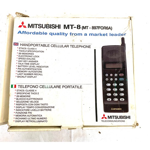 113 - Vintage boxed mitsubishi mt-8 phone, untested