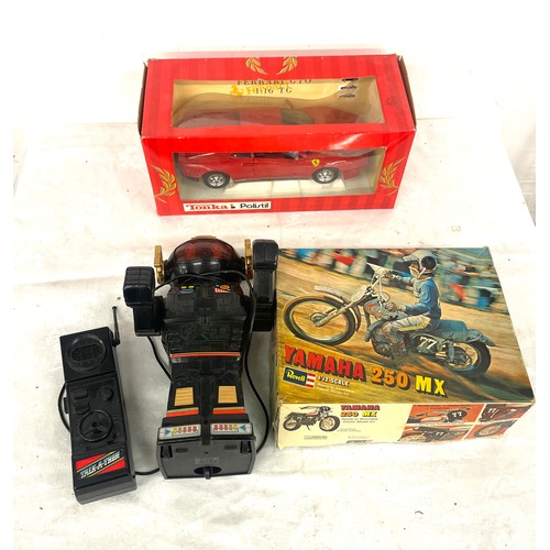 108 - Selection of vintage toys to include a Talkatron, Yamaha 250 mx bike and a Tonka Ferrari