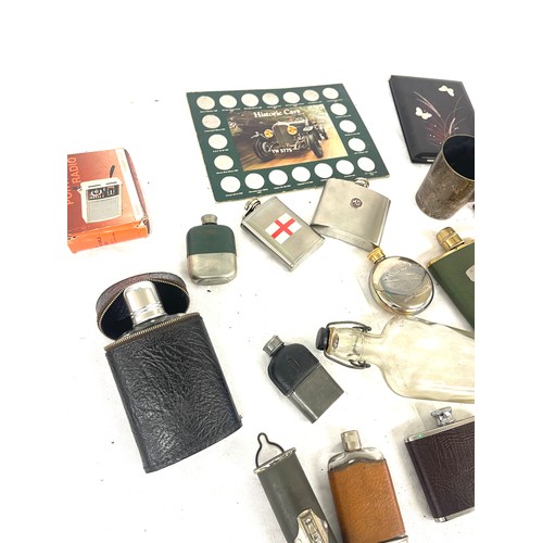 214 - Selection of assorted vintage hip flasks etc