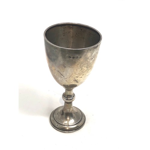 25 - Antique silver goblet measures approx 14.5cm tall Birmingham silver hallmarks weight 85g age related... 