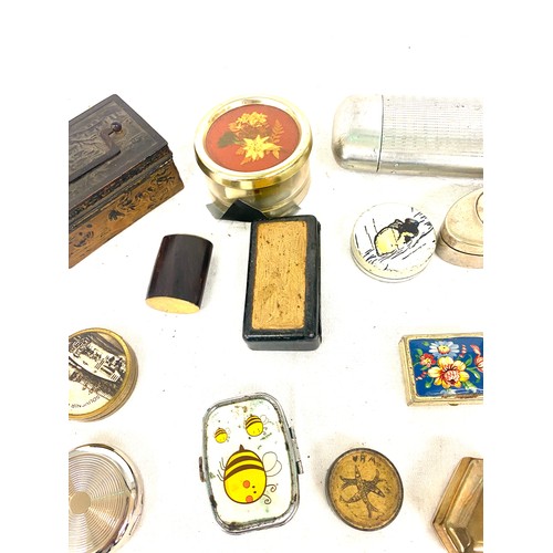 120 - Selection of pill, snuff, pin boxes etc various designs and styles