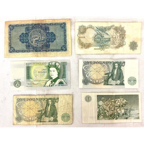 551 - 1952 Scotland - The British Linen Bank £1 note, together with Clydesdale bank and England £1 notes