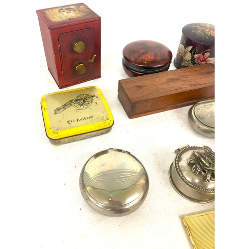 395 - Selection of vintage and later trinket boxes, tins etc