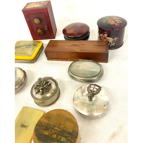 395 - Selection of vintage and later trinket boxes, tins etc