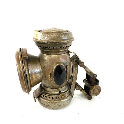 601 - Antique H Miller & Co Excelite bicycle oil lamp