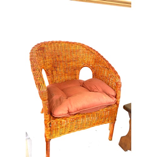 378 - Childs wicker chair and footstool