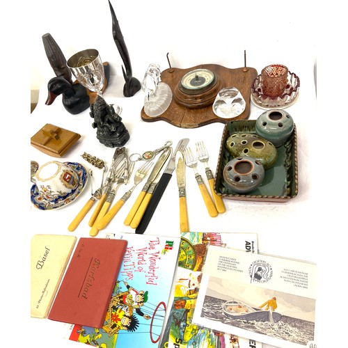 268 - Selection of miscellaneous to include cutlery, pottery, autograph books etc