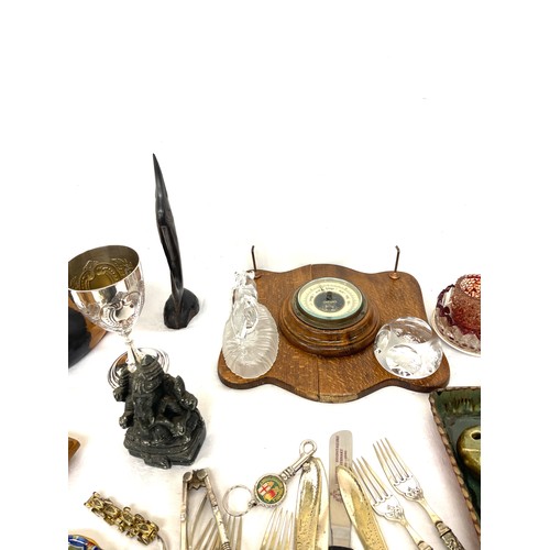 268 - Selection of miscellaneous to include cutlery, pottery, autograph books etc