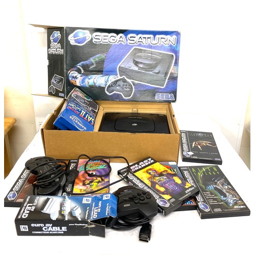 245 - Boxed Sega Saturn console with games, 2 controllers etc untested