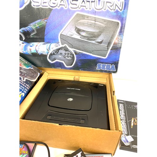 245 - Boxed Sega Saturn console with games, 2 controllers etc untested