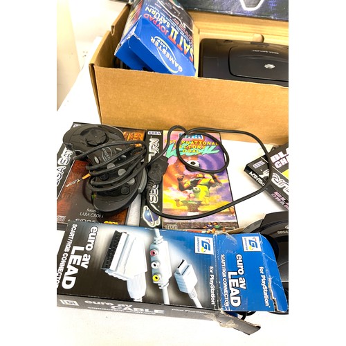 245 - Boxed Sega Saturn console with games, 2 controllers etc untested