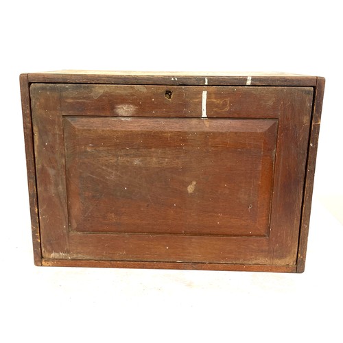 352 - Vintage wooden engineers chest, approximate measurements: Height 12 inches, Width 17.5 inches, Depth... 