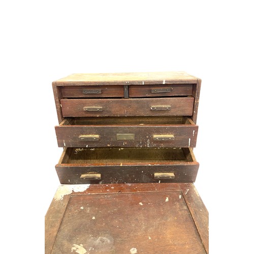 352 - Vintage wooden engineers chest, approximate measurements: Height 12 inches, Width 17.5 inches, Depth... 