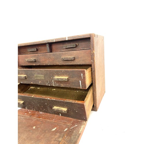 352 - Vintage wooden engineers chest, approximate measurements: Height 12 inches, Width 17.5 inches, Depth... 