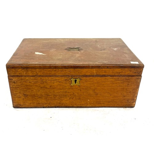 233 - Wooden tool box with contents to include G clamp, glass cutters, screwdrivers etc