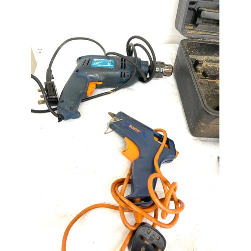 317 - Selection of power tools to include sander, glue gun etc, all untested