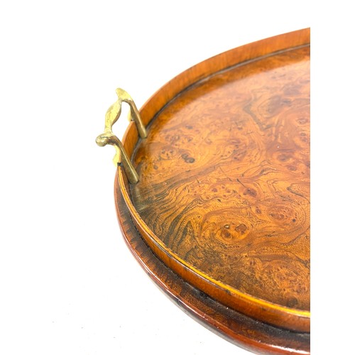 91 - Burr Walnut kidney shaped vintage tray, approximate measurements 22 x 12 inches