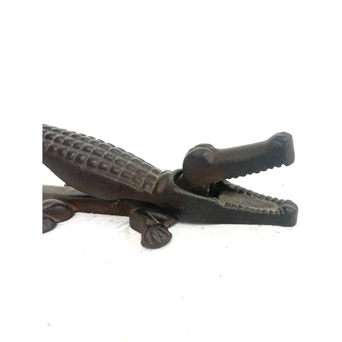 22 - Vintage metal crocodile nut cracker, approximate length 14 inches