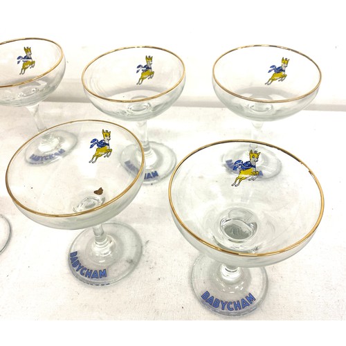 170 - Set 6 vintage Babycham glasses