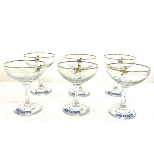 170 - Set 6 vintage Babycham glasses