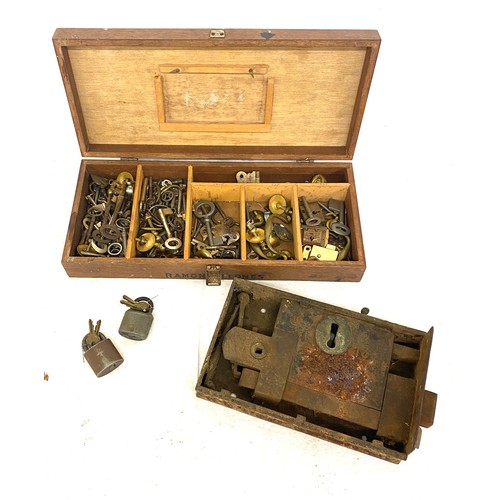 244 - Selection vintage locks, keys, padlocks etc