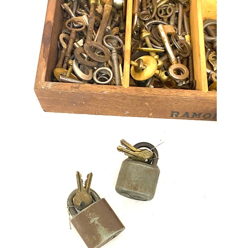 244 - Selection vintage locks, keys, padlocks etc