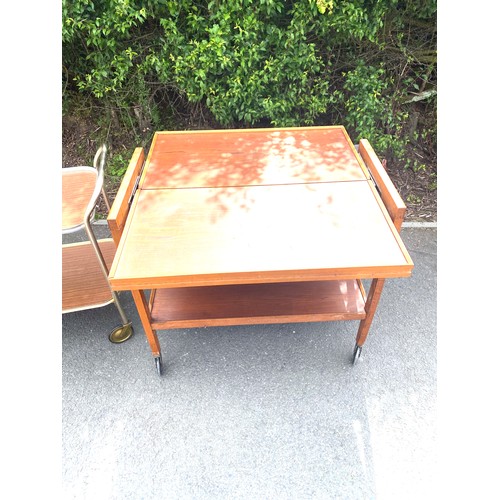 436 - Teak metamorphic tea trolley, vintage tea trolley